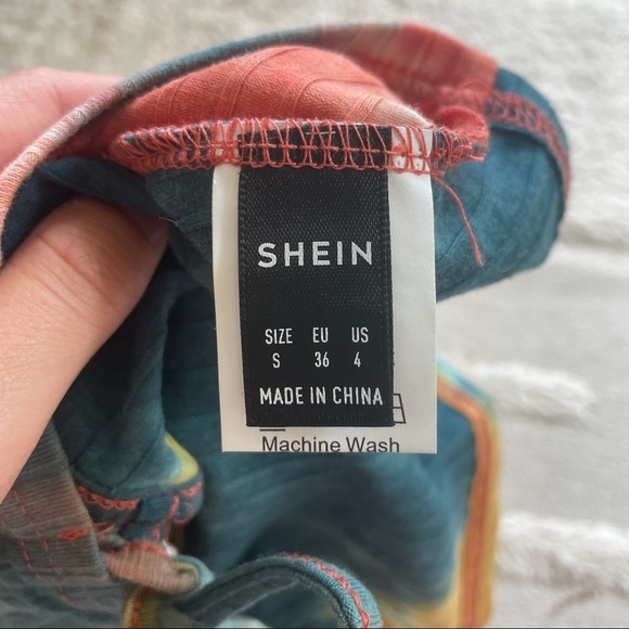 NEW  SHEIN TIE DYE DRAWSTRING CROP TANK TOP - S - Picture 8 of 9